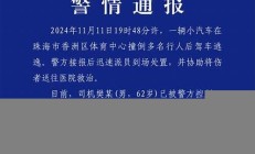 珠海汽車撞行人逃逸(珠海女司機撞人逃逸)